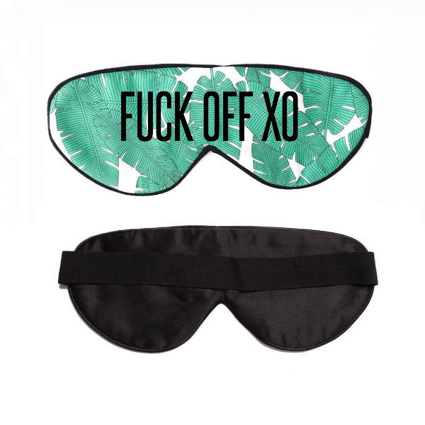 Leaf Me Alone Custom Satin Sleep Mask! Click to customize your own sleep mask!
