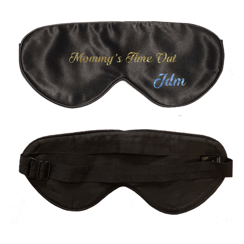 Lavender Scented Black Silk Sleep Mask - Customization Available