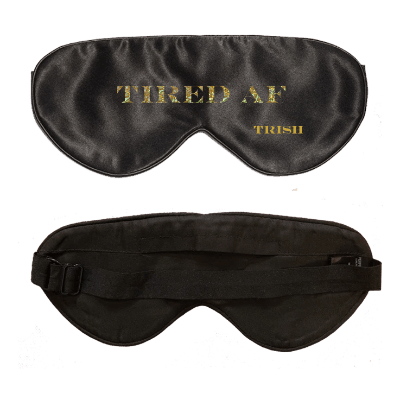 Lavender Scented Black Silk Sleep Mask - Customization Available