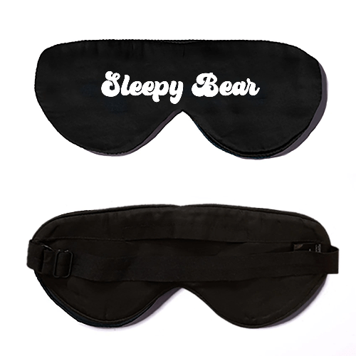Lavender Scented Black Silk Sleep Mask - Customization Available