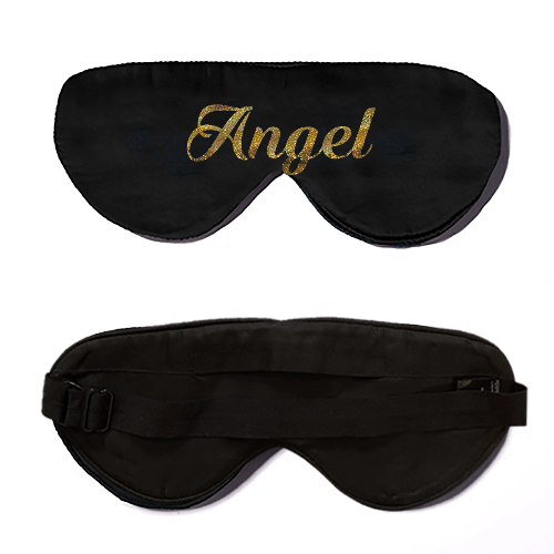 Lavender Scented Black Silk Sleep Mask - Customization Available