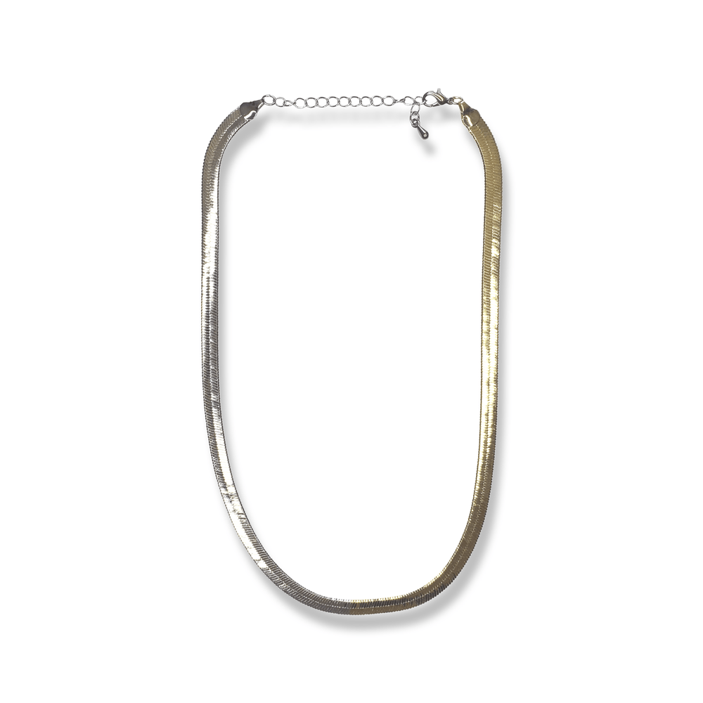 Two tone cheap herringbone necklace