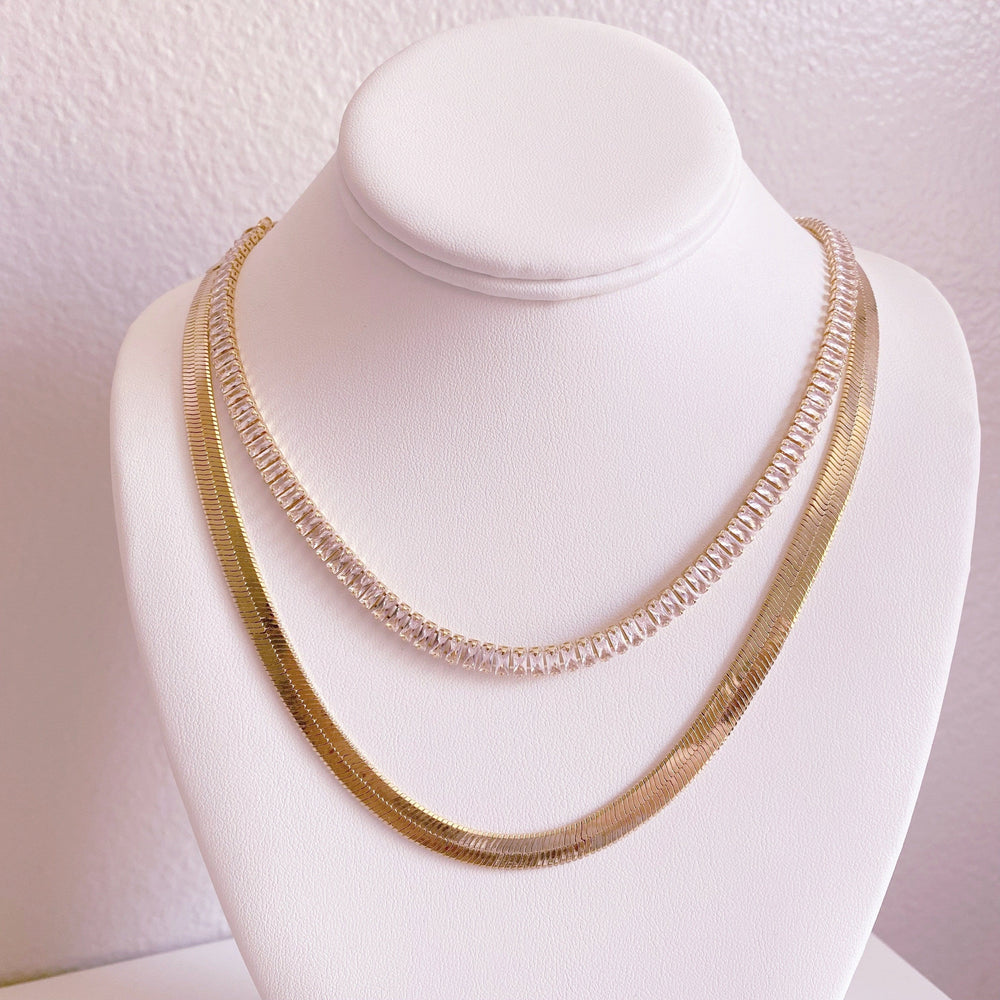 Double Up Ice Herringbone Necklace