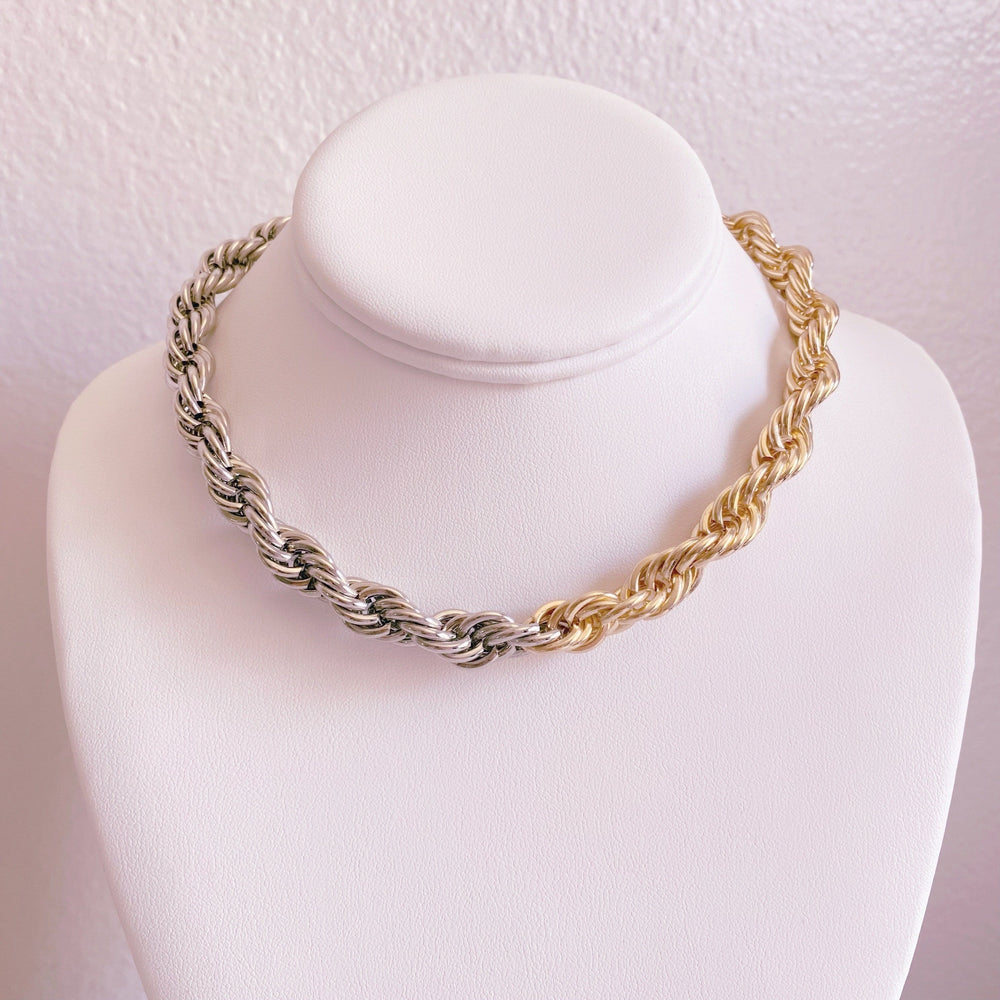 Two-Tone Rope Twist Necklace