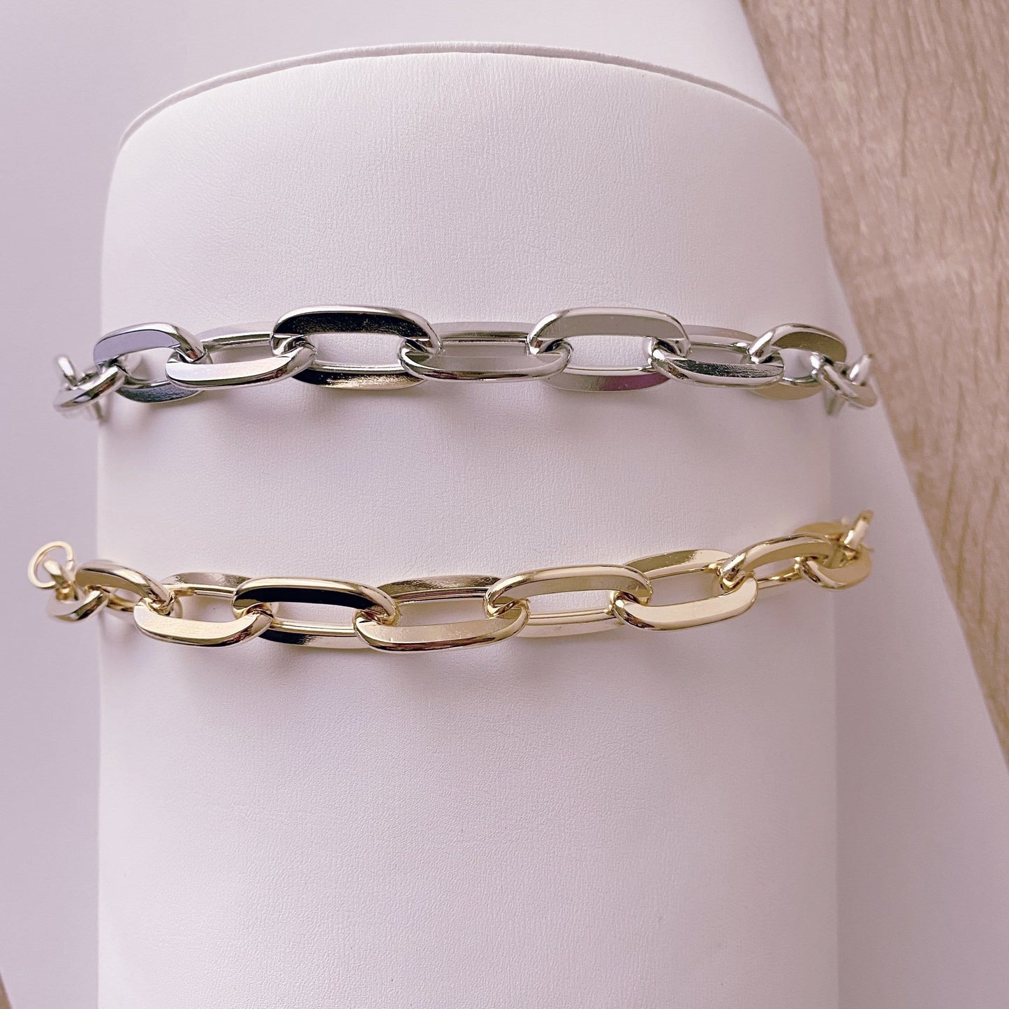 
                  
                    Stacked Link Chain Bracelets
                  
                