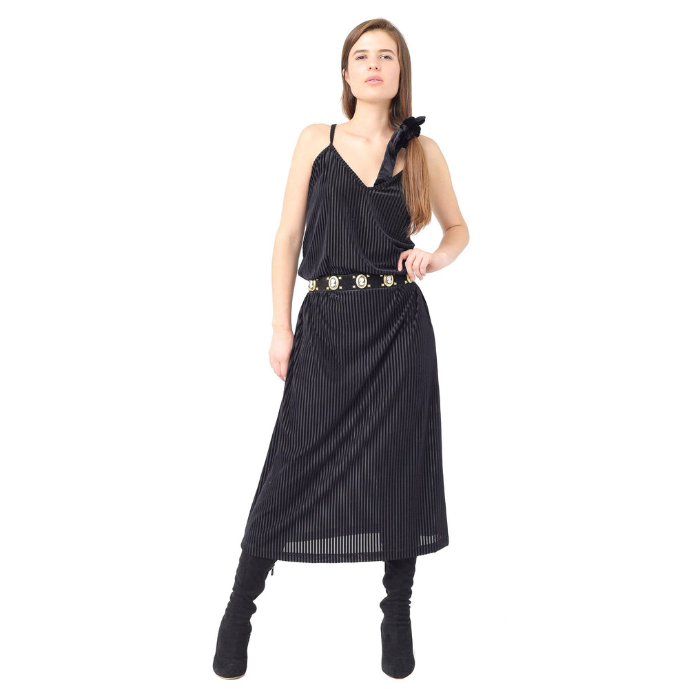 THE ROMY DRESS -BLACK VELVET